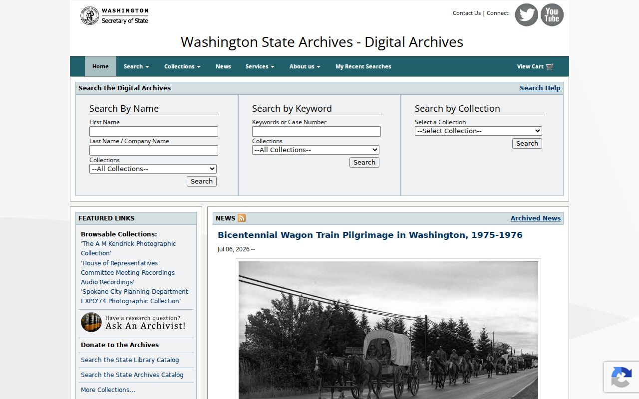 Benton County people search in Washington State Digital Archives collections