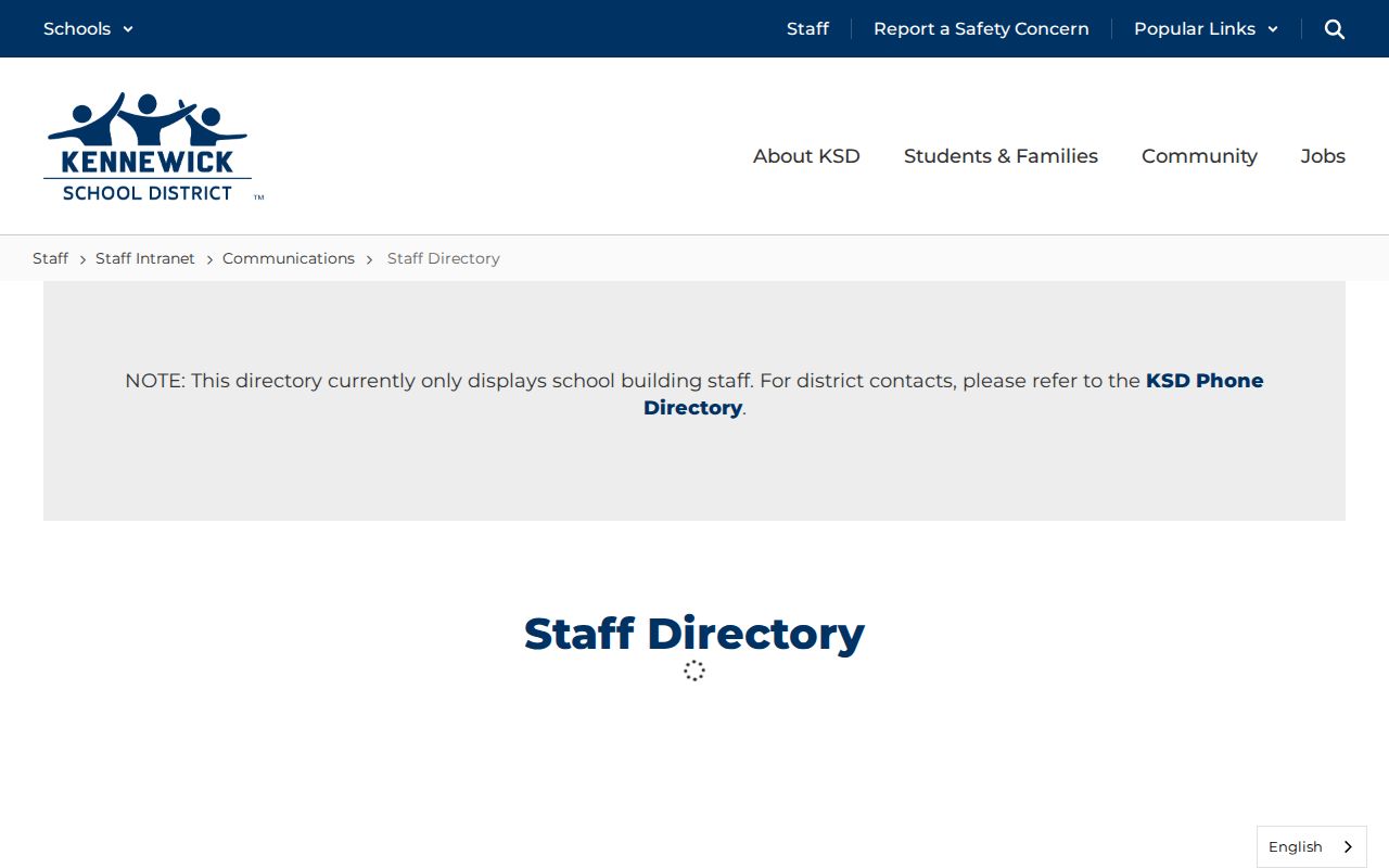 Benton County people directories search for Kennewick School District staff